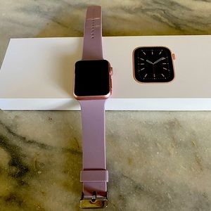 Apple rose gold watch with lavender band. Genuine